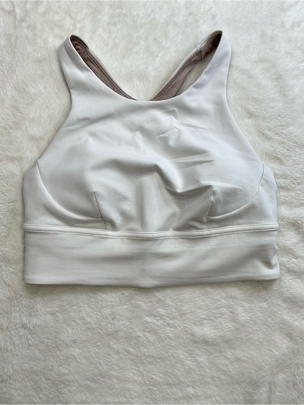 Lululemon Wunder Train Longline Bra White High Neck Size 8 W2CV2S